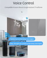 Interrupteur mural intelligent Glomarket Ag Glass, interrupteur sans fil neutre, télécommande pour maison intelligente, interrupteur compatible avec Google Alexa, commande vocale