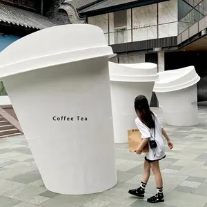 거대한 풍경 사진 소품 유리 섬유 차 컵 동상 커피 바 보바 가게 디스플레이
