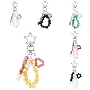 Collana Artigianale Delicata con Pietre Curative, Quarzo Rosa e Citrino, Chiusura <span class=keywords><strong>a</strong></span> <span class=keywords><strong>Stella</strong></span> in Lega Metallica, Pietre Naturali Irregolari Energetiche - Product Image 2