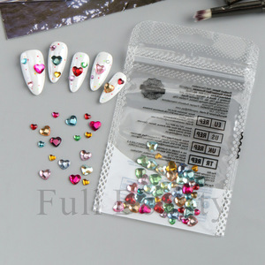 Mini diamantes de imitación coloridos con forma de corazón para decoración de uñas, adornos de gemas para uñas con forma de corazón, para manicura DIY, venta al por mayor - Product Image 5