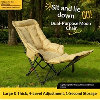 Chaise pliante portable extra-large et extra-large avec dossier réglable en quatre positions, rembourrée, en tissu Oxford, idéale pour le camping