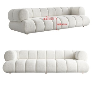 Sofá Minimalista Francés Más Vendido, Sofá de Tres Plazas de Línea Recta <span class=keywords><strong>con</strong></span> Tapicería de <span class=keywords><strong>Tela</strong></span> Tipo Piano <span class=keywords><strong>para</strong></span> Sala de Estar - Product Image 6