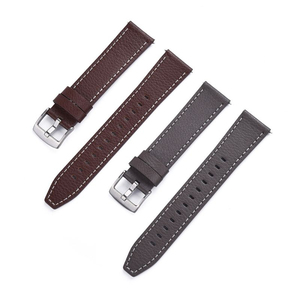 Correa de reloj de cuero genuino de lujo al por mayor de fábrica, correa de piel de vaca con textura granulada de liberación rápida para reloj de pulsera para hombre - Product Image 5