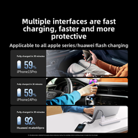 Kabel Pengisi Daya Mobil L506 CarPlay Teleskopik dengan Konektor USB-C/USB-A, Pengisian Cepat 60W, Anyaman Tembaga Berlapis Timah