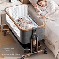 Lit bébé portable en tissu peluche, lit multifonctionnel pouvant être attaché au lit des parents, berceau à bascule pour nouveau-nés, pliable, facile à transporter