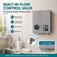 Chauffe-eau électrique sans réservoir Wi-Fi à écran tactile et bouton rotatif, chauffe-eau instantané pour douche, chauffe-eau électrique (Geyser)