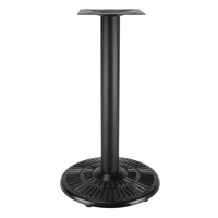 Pied de table industriel antique rétro noir rond robuste pour meubles de bar, restaurant, salle à manger, café, bistrot, base de table en métal en fonte