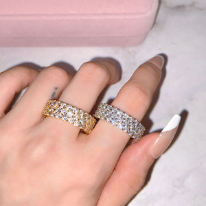Hot Sale Hip Hop Iced Out <b>Wedding</b> <b>Rings</b> Silver 18K Gold Plated <b>Cubic</b> <b>Zirconia</b> <b>Rings</b> Women - Product Image 5