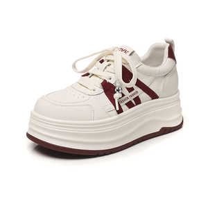 Women's White Sneakers 2026 Spring New Arrival Lightweight Thick Soles Built in Heel Lift Casual Sports Shoes - Product Image 6