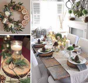 Grandes dalles de bois écologiques 8 pouces de tranches de bois rondes avec écorce pour la gravure de grandes décorations de Noël bricolage - Product Image 6