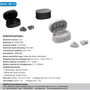 หูฟังบลูทูธไร้สายกันน้ำขนาดเล็ก,หูฟังแบบมีตะขอเกี่ยวหูออกกำลังกายเทคโนโลยี Tws เอียร์บัดแบบหนีบ - Product Image 6