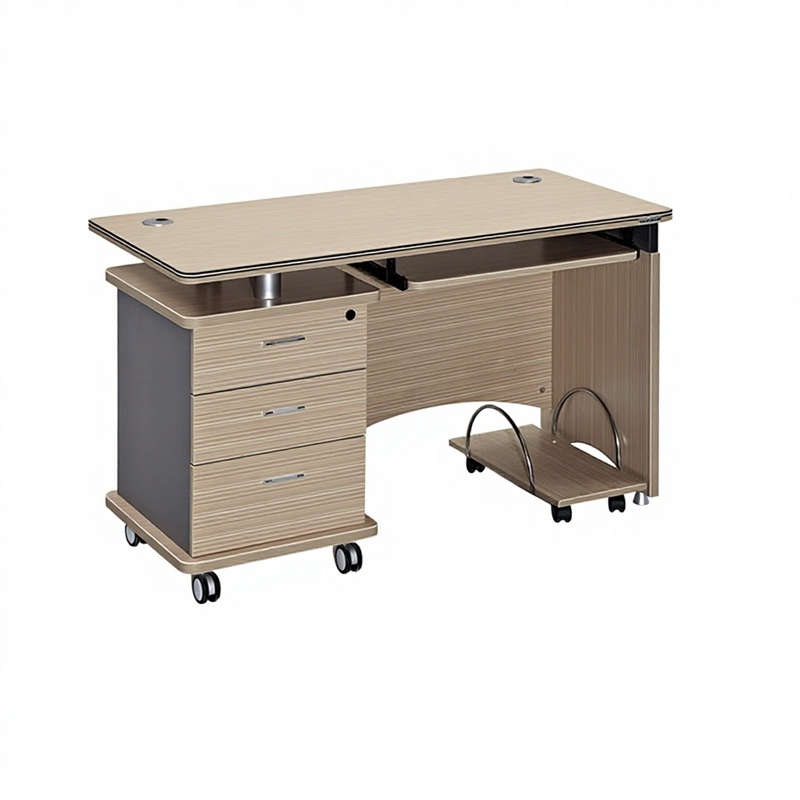 Modern Wood Office Desk with Locking