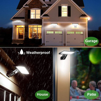 Lampe LED solaire d'extérieur Télécommande étanche 4 modes Capteur de mouvement solaire Support mural pour jardin cour garage
