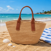 Sac fourre-tout d'été en corde tressée écologique, grand sac à main à bandoulière pour femme, idéal pour les voyages à la plage