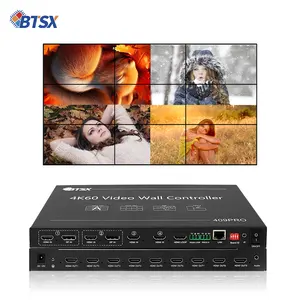 Bitvisus 1x9 3x3 4K60 HDMI Switcher LED Processador De Vídeo LCD Controlador De Parede De Vídeo 2x2