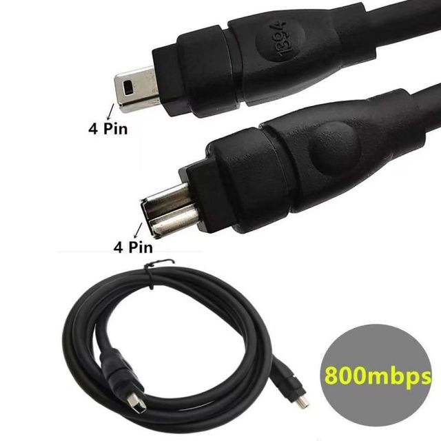 IEEE 1394 FireWire 400 Cable 4-Pin Male to Male ILink DV for Computer Laptop PC Camera Printer