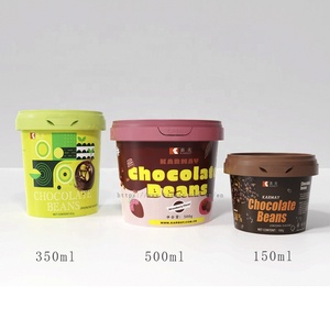 Gobelet hermétique en plastique pour emballage de boules de chocolat noir avec couvercle 150ml 350ml 500ml 5OZ 12OZ 16OZ Boule de chocolat au lait IML - Product Image 6