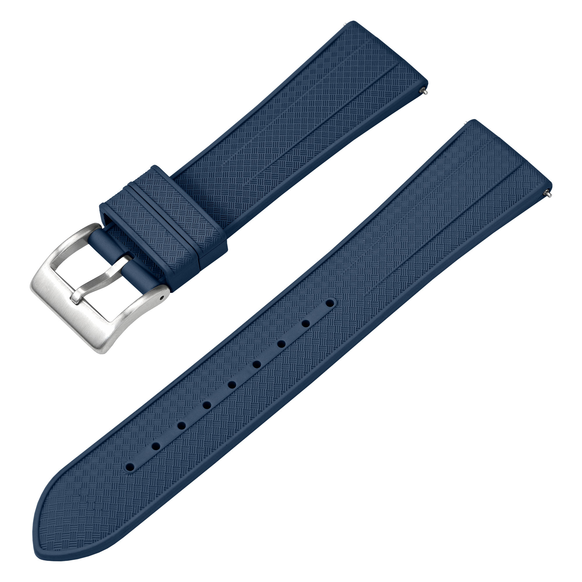 สีน้ำเงินกรมท่า + หัวเข็มขัดสีเงิน