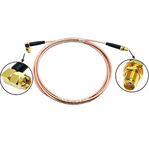 Cable Coaxial RF RG316 de 2 Metros, Conector SMA Macho en Ángulo Recto a Conector SMA Hembra para Montaje en Panel - Product Image 2