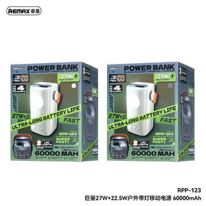 Banco de Energía para Portátil Gutitan Serie RPP-123 de 27W+22.5W para Exteriores con Luz, Capacidad de 60000mAh - Product Image 4