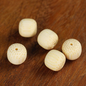 Cuentas de Bambú Doradas en Forma de Barril 10x11mm, Bambú Sólido, Accesorios de Joyería DIY para la Fabricación de Cuentas de Oración - Product Image 3