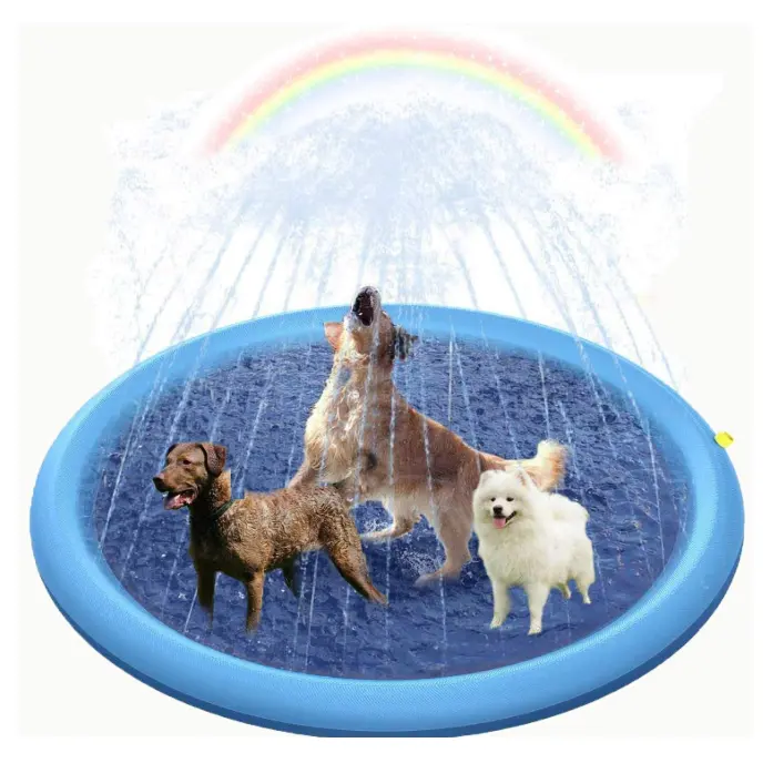 Alfombra inflable de agua para mascotas 2024, rociador inflable para perros al aire libre, juguete de agua, almohadilla para salpicaduras de baño para perros y gatos