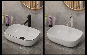 Lavabo in Ceramica Moderno ed Ecologico a Prezzo Conveniente, Facile da Pulire, Installazione Sopra il Piano per Bagno e Uso Ospedaliero - Product Image 2