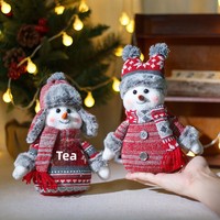 Décoration de Noël unisexe en forme de bonhomme de neige en tricot rouge et bleu, best-seller transfrontalier, pour vitrine, ornement personnalisé