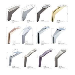 Patas de muebles de Metal cromado, hierro y Oro Negro de estilo europeo de lujo personalizado, Base de armario, patas de sofá cama - Product Image 1
