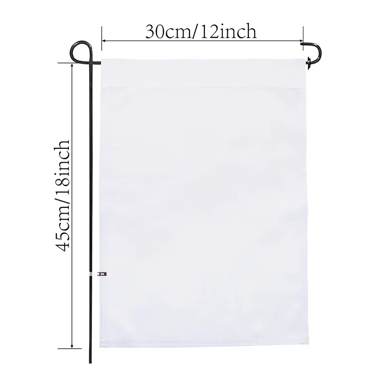 12 × 18 Zoll doppelseitige weiße solide Sublimations-einfarbige Polyester-Flaggen DIY für Garten und Hof einfarbiges Banner