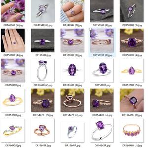 Hermoso Anillo Infinito de Plata de Ley 925 con Amatista Rodeada de Brillantes Diamantes - Product Image 5