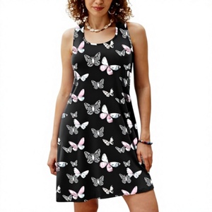 Débardeur long pour femme 100 % coton, brodé, personnalisé, dos nageur, confortable et respirant, haute qualité, vente en gros, promotion estivale - Product Image 1