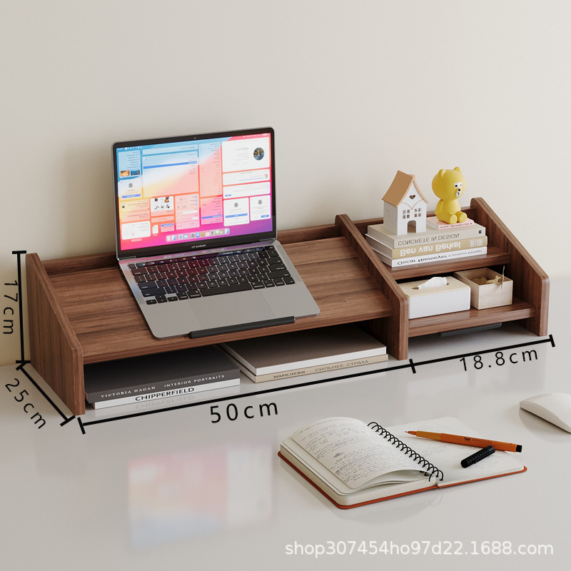 [Height Adjustable] Walnut-colored Storage Rack