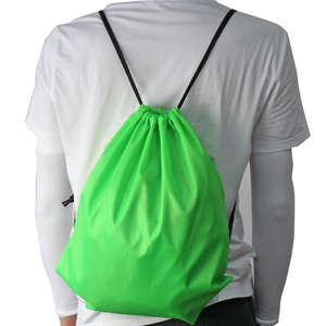 Custom Logo Draw String <b>Backpack</b> Reusable Gym Sport Beach School Gift Bag Waterproof Nylon Polyester <b>Drawstring</b> Bag - Product Image 2