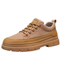 Chaussures de travail décontractées pour hommes en cuir de vache véritable respirant, antidérapantes, à lacets, avec semelle intermédiaire en caoutchouc