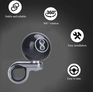 Bouton de commande universel pour <span class=keywords><strong>volant</strong></span> de voiture, design 8-Ball, 360° °   Poignée de rotation ergonomique pour une conduite à une main, boule de direction assistée - Product Image 4