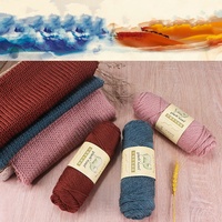 Marino Fil à tricoter en laine fantaisie teint à haute ténacité pour sac au crochet et tissage de tapis en matériaux recyclés