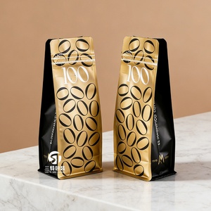 Bolsa de Café de Aluminio con Impresión UV Digital, con Válvula y Cierre, Fondo Plano, 250g 500g, Bolsa de Empaque para Granos de Café Negro - Product Image 2