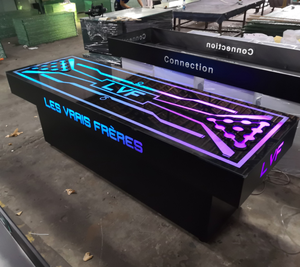 Wholesale LED - Lit Bar <strong>Beer</strong> Pong <strong>Table</strong> with Customizable Neon Design for Nightclub Gaming Event and Party Use - Product Image 1