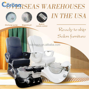 Consegna veloce USA magazzino di lusso bianco nero sedia per Pedicure massaggio al piede Spa per la vendita - Product Image 1