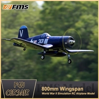 Avion RC 800mm F4U V2 Bleu PNP, Modèle d'avion de combat radiocommandé avec ESC Brushless, pour extérieur, 6 minutes de vol