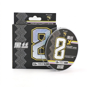 Filo da Pesca Intrecciato Nero Super Liscio 8X, Resistente e Non Sbiadisce, per Pesca in Lago, Fiume, Oceano e Barca, 100m - Product Image 1