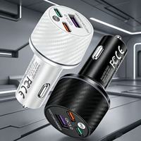 Pengisi Daya Mobil USB+2 Type-c 66W Pengisian Cepat Adaptor Mobil USB Type C PD 66W 3 Port USB-C Pengisian Cepat Ponsel di Mobil