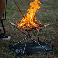 Couverture anti-feu en fibre de verre enduite de silicone, tapis pliable et portable résistant à la chaleur pour la protection des foyers extérieurs, des barbecues et des camping-cars