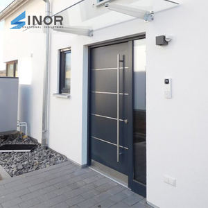 Mode porte entrée Pivot grand verre sans cadre moderne Smart Lick luxe cèdre aluminium avant grand prix - Product Image 6