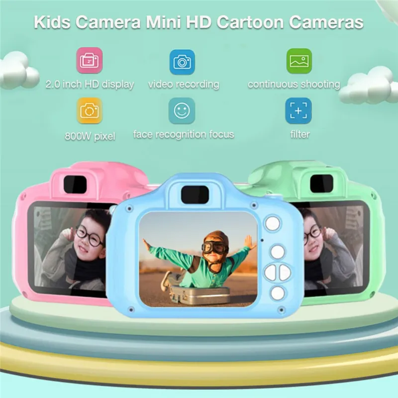 Câmera de vídeo digital X2 para crianças, mini câmera de brinquedo 1080P para crianças, lentes simples, ideal para presente, venda imperdível