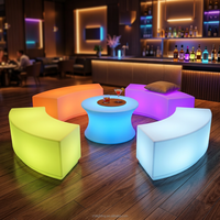 Meubles de bar lumineux à LED solaires pour café, restaurant, salon de thé, canapé, banquette, table, chaise, ensemble de meubles de bar lumineux