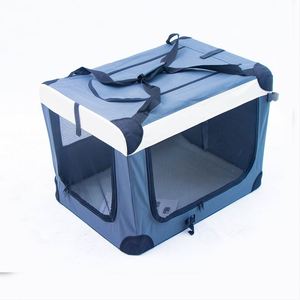 Factory Supply Luxury Modern Soft Foldable Dog <b>Crate</b> Stainless Steel Frame Collapsible Transport Box Easy Storage Portable - Product Image 3