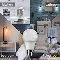 LED haute luminosité A60 économie d'énergie E27/B22 8W 220V ampoule blanc chaud pour la maison salon