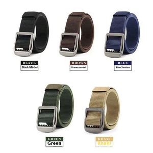 חגורת קנבס טקטית חדשה לגברים אבזם סגסוגת אבזם D-ring ספורטיבי סִגְנוֹן חומר פוליאסטר אריגת בד חיצוני 3.8CM - Product Image 3